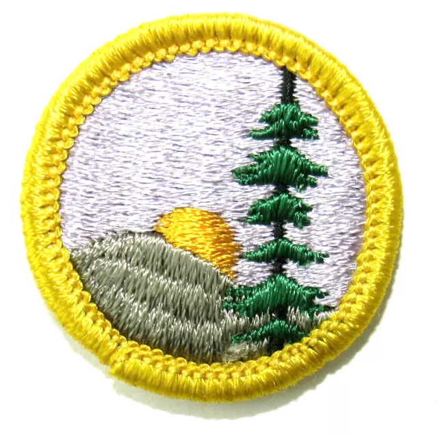 NEW 1963-79 HIKER Cadette Girl Scout Badge Trees Hike Mountains Combine Ship