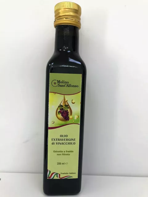 N° 2 BOTTIGLIE Di Olio di Vinacciolo 250 ml Puro 100 % Premuto.