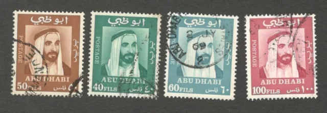 AOP Abu Dhabi 1967-69 set of 4 used SG 38-41 £ 23
