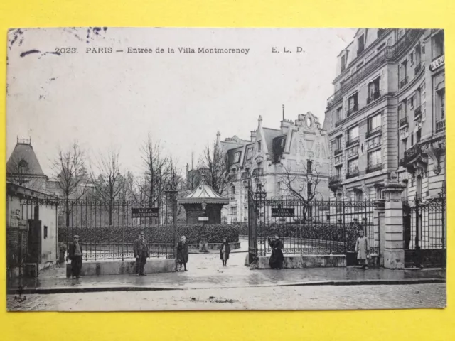 cpa PARIS en 1906 Entrée de la VILLA MONTMORENCY, Madame BUREL de ROUTOT, Eure