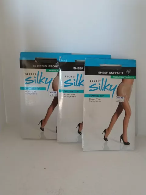 4SECRET SILKY FIRM Leg Sheer Support Pantyhose Control Top Size D 10411 Off  Blac $25.99 - PicClick
