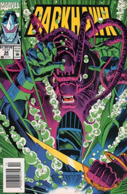 Darkhawk #34 Newsstand Cover (1991-1995) Marvel Comics