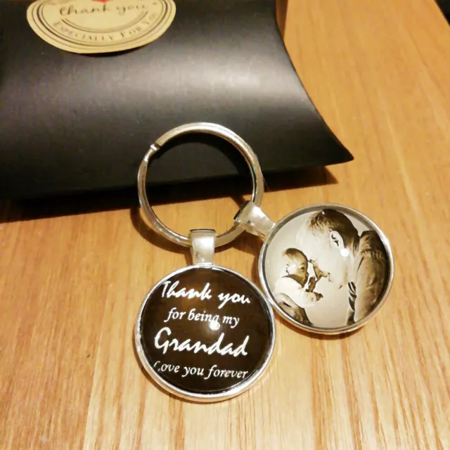 Personalised Thank You Photo Glass Keyring Mothers Day Gifts Mum Best Friend Dad