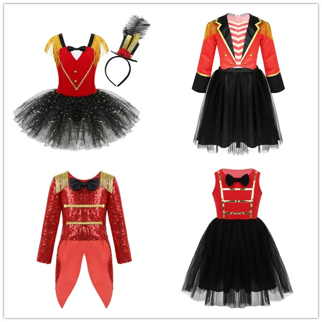 Kids Girls Circus Ringmaster Costume Halloween Cosplay Party Fancy Dress Outfit