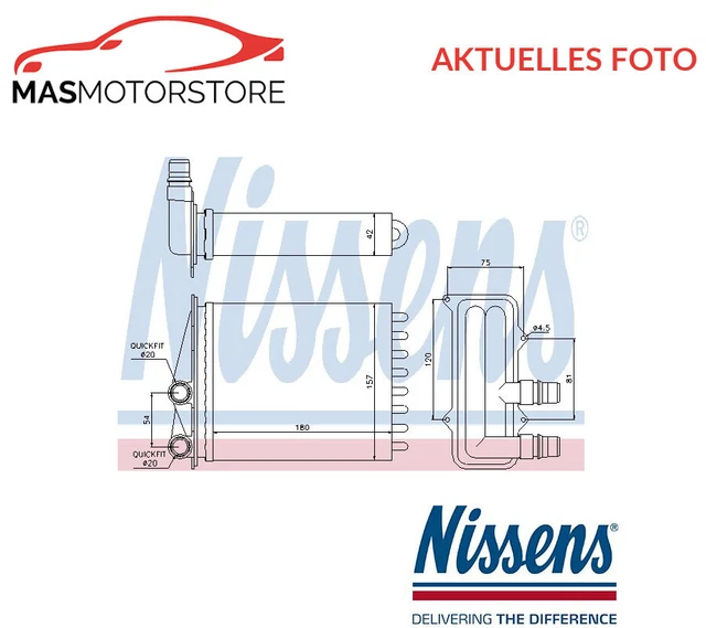 Wärmetauscher Innenraumheizung Hinten Nissens 73468 G Neu Oe Qualität