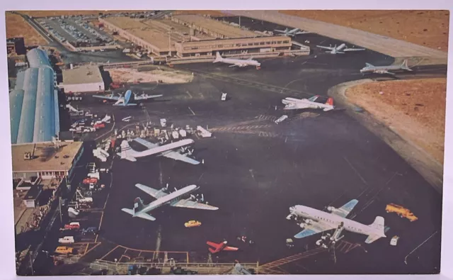 Aerial View New York International Airport, Idlewild Queens NY, Vintage Postcard