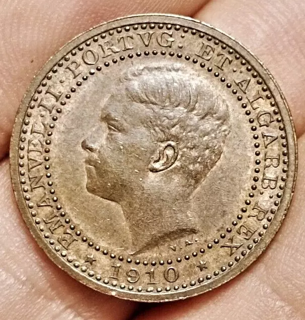 Portugal 5 reis 1910 coin (D. Manuel II; UNC!)