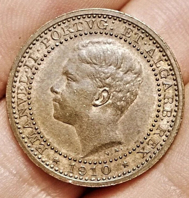 Portugal 5 reis 1910 coin (D. Manuel II; UNC!)