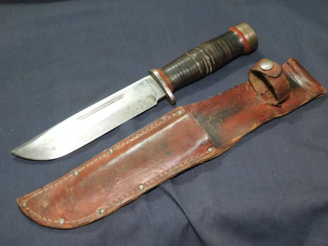 ID'd A+ WWII US Fighting Bowie Knife Cattaraugus 225Q USA USMC Army ID'd A+ WWII US Fighting Bowie Knife Cattaraugus 225Q USA USMC Army