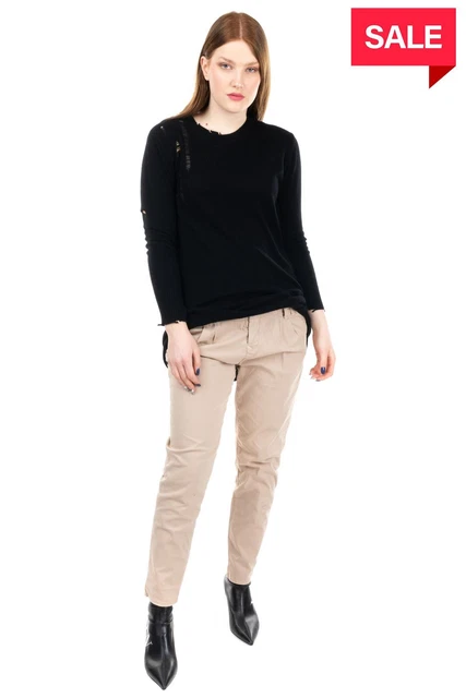 RRP €110 MET IN JEANS Chino Trousers W28 Ripped Loose Fit Made in Italy