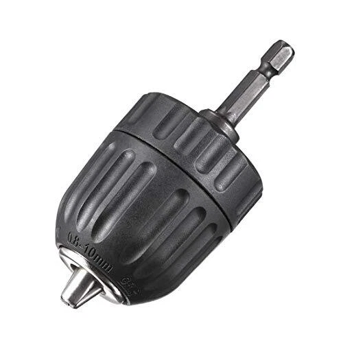 3/8" Keyless Drill Chuck Hex Shank Adapter 0.8-10mm 3-Jaw for Impact Driver C...