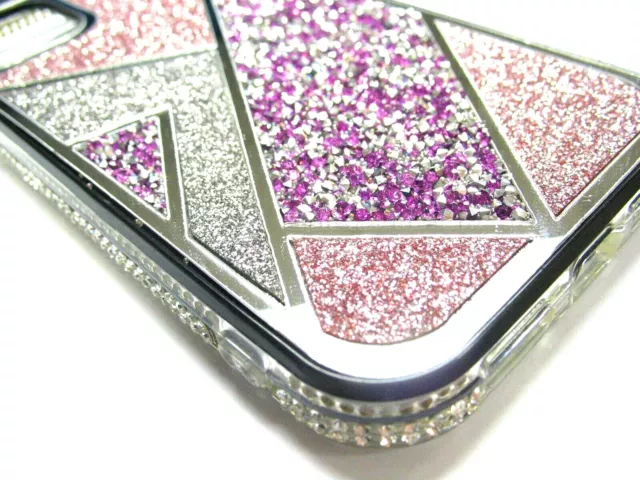 Iphone 6 7 8 11 12 Max Plus Pro Se X Xr Xs Mobile Phone Case Silver Rhinestone