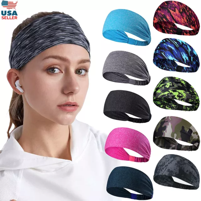 Workout Headbands for Men Women Yoga Running Fitness Elastic Non Slip Sweatbands