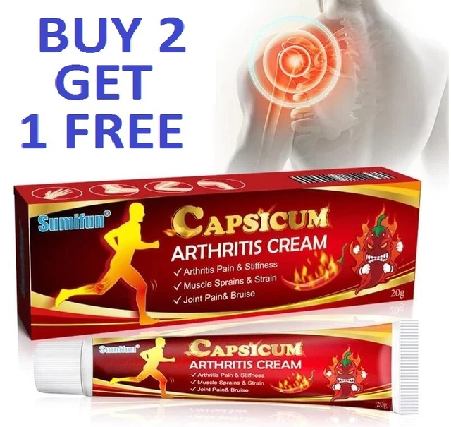 Capsicum - Arthritis Osteoarthritis Rheumatoid Muscular Pain Relief Cream Gel