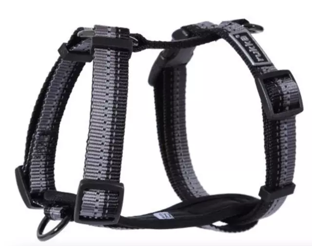 Rukka Pets - Dog Adjustable Padded Beam Harness in Black and Grey