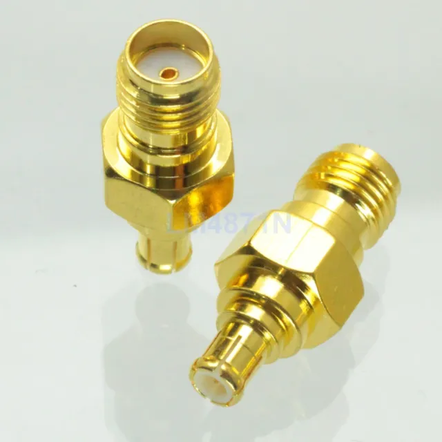 1pce Adapter SMA female jack to MCX male plug RF connector straight gold plating