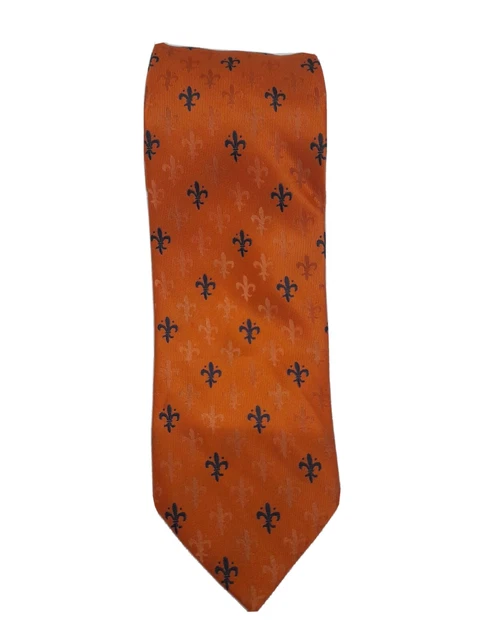 Cravate Canali 100% Soie - Motif Rayé Rouge/orange, Classique, Occasion