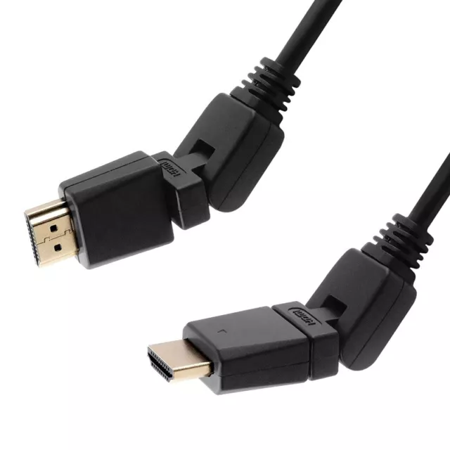 1m High Quality HDMI Kabel abknickbare drehbare vergoldete Winkel Stecker 3D 4K