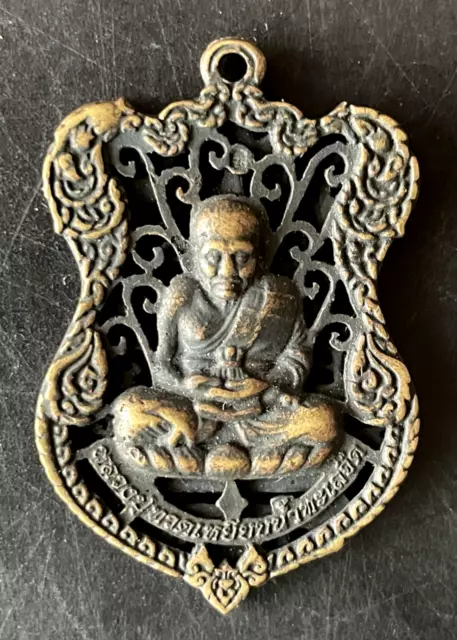 Thai Talisman Buddha Bonze Venerable Luang Phor Ngern Bronze Thailand br12