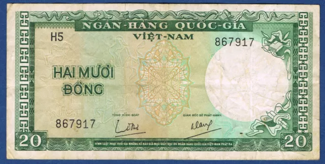 BILLET de BANQUE du VIET-NAM 20 DONG Pick n° 16.a de 1964 n d en TTB+ H5 867917