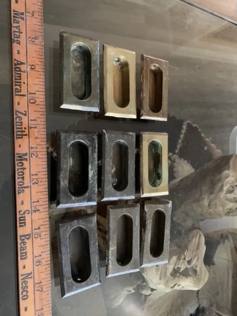 9 Antique Vintage Cast Steel Victorian Window Sash Finger Pulls