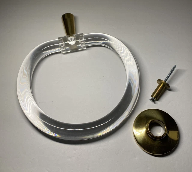 Lucite Hand Towel Ring, Lucite Accessory, Bathroom Accessory,MCM Towel Holder