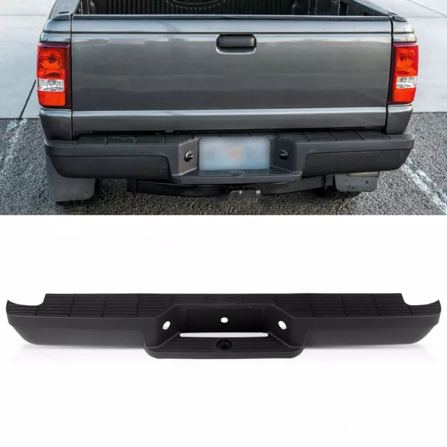 Black Steel Rear Step Bumper Assembly Fits 1993-2011 Ford Ranger w/o Sensor Hole