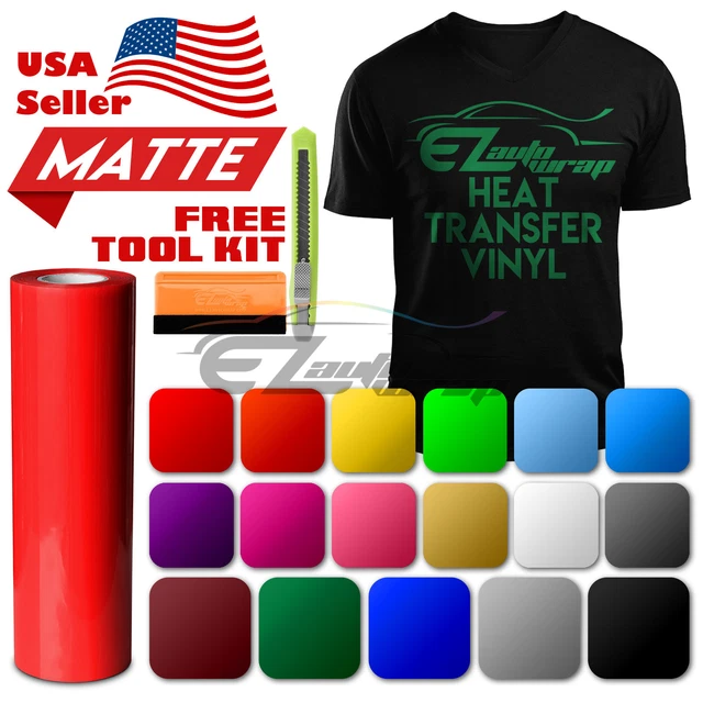 Matte Heat Transfer Vinyl HTV Sheets T-Shirt 20" Wide Roll Iron On / Heat Press