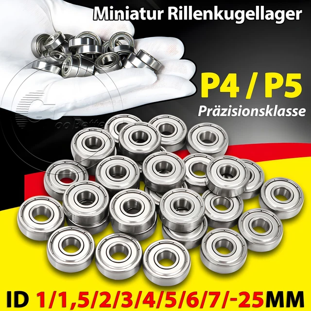 Produktbild von Miniatur-Rillenkugellager – Innendurchmesser 1–34,925 Mm, Außen 3–63,5 Mm, Vielseitig Einsetzbar