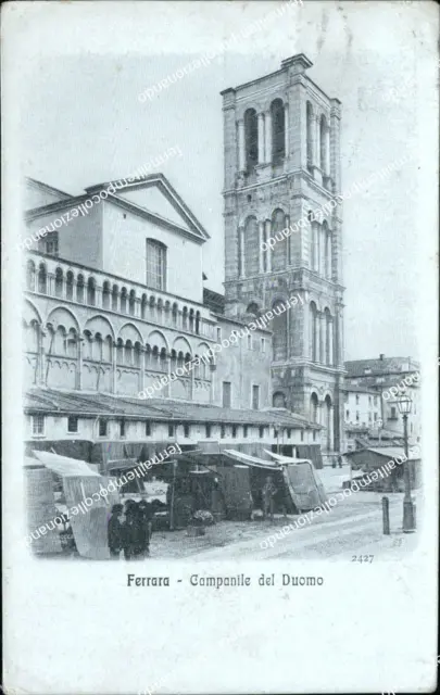 cf329 cartolina ferrara citta' campanile del duomo
