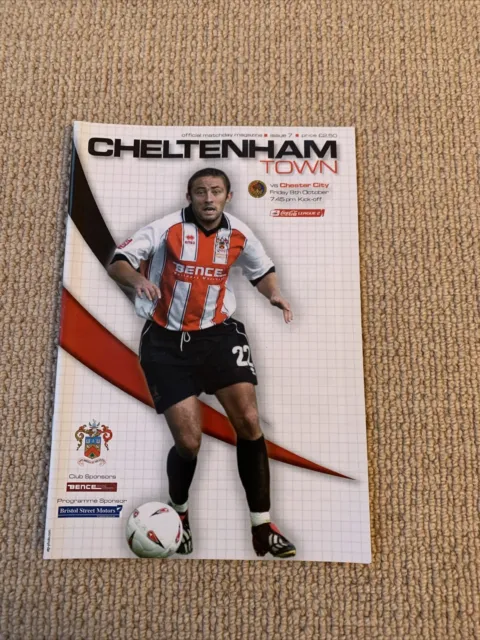 Cheltenham Town vs Chester City Programme 8th October 2004 League Two