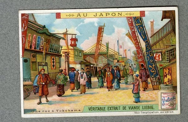 chromo Liebig S817 Japon Japan Giappone Rue Yokohama Street Old Trade Card