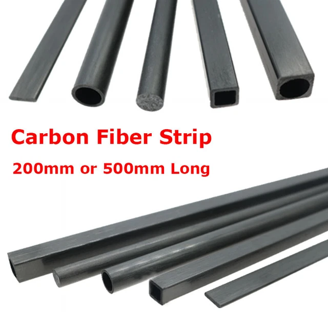 200/500mm Carbon Fiber Strip Solid Rod Shaft Square Tube Flat Bar Fr RC Airplane