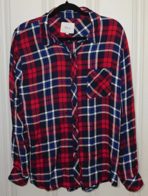 Rails Hunter Plaid Shirt Red Blue White Button Up Long Sleeve Sz Medium