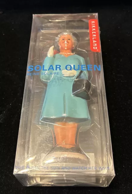 Solar Queen Elizabeth Hand Wave Blue Royalty Figurine Novelty Gift Kikkerland