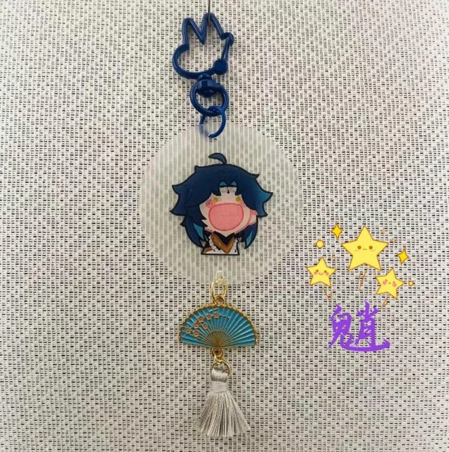 Genshin Impact Xiao Anime Schoolbag Tassels Key Chain Pendant Keychains