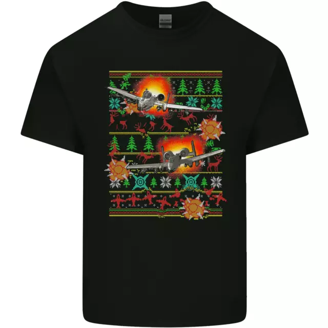 T-shirt top di cotone Chrismas Fighter Jet Plane Pilot RAF divertente da uomo