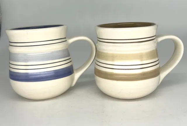 Set Of Two Pfaltzgraff Striped Coffee Mugs Rio And Latte