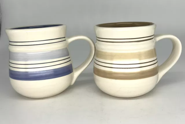 Set Of Two Pfaltzgraff Striped Coffee Mugs Rio And Latte