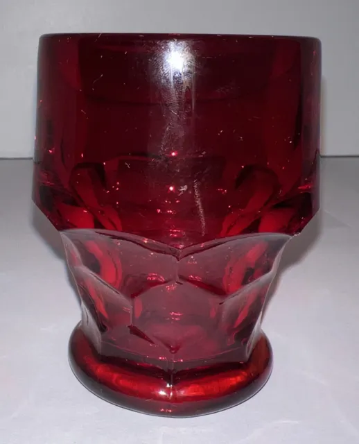 Vintage Viking Georgian Ruby Red by Cambridge Tumblers. 3.5" H Glass Cup