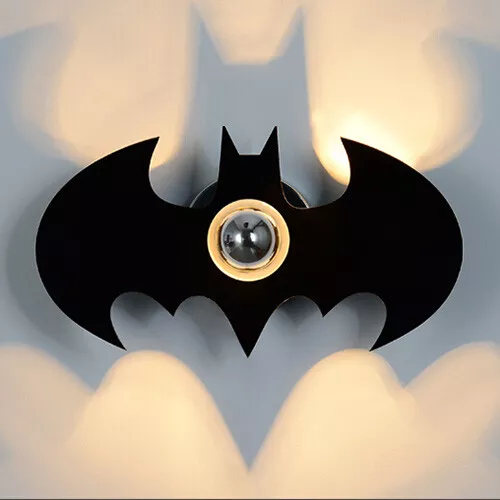 5W LED Batman Lámpara E27 Bombilla Montada en Pared Accesorio de Luz Acrílico Niños Sala de Juegos Pub