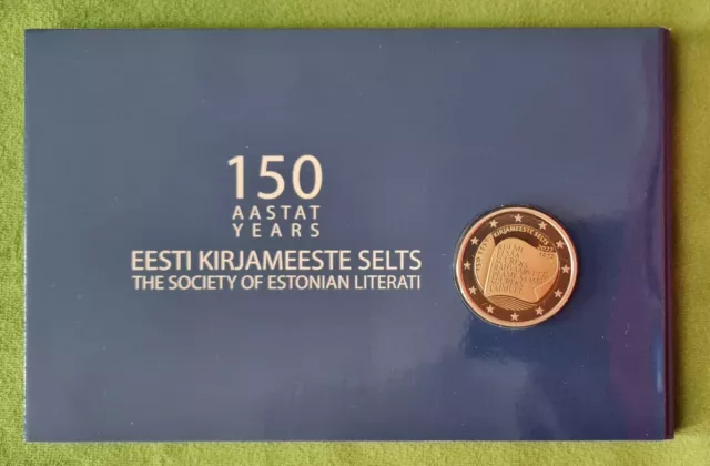 ESTONIA 2022 LETTERATI ESTONI FDC Moneta 2 Euro commemorativa  COINCARD