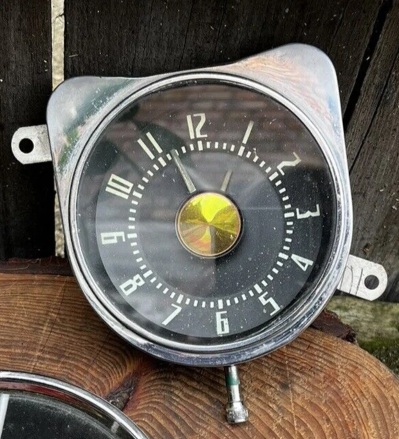 VINTAGE 1950'S BORG CAR CLOCK dashboard American classic car electric ...