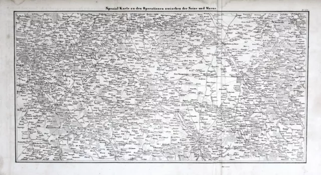 1830 - Paris Troyes Epernay Bar-le-Duc Chalons-en-Champagne carte Karte