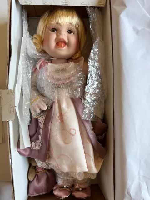 HERITAGE - Signature Collection Porcelain Doll with Teddy Bear - Item #97357