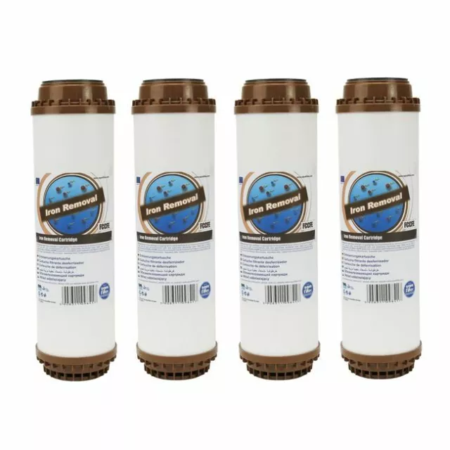 4x Aquafilter Eisenfilter FCCFE 10" Wasserfilter für Garten, Brunnen, Pool