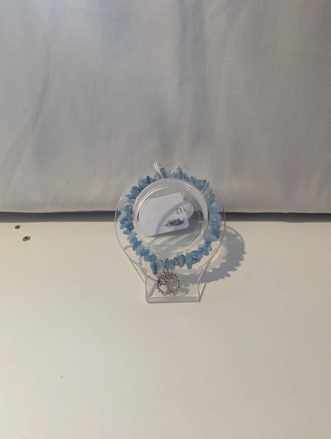 Aquamarine Chip Bracelet With Tree Of Life Charm