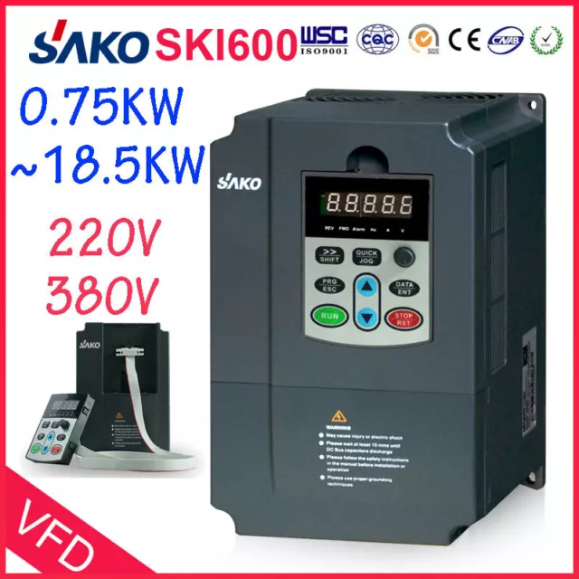 220V 380V 0.75KW ~ 18.5KW 1.5KW Frequenzumrichter Frequenzumwandler Inverter VFD