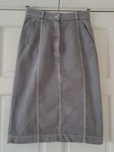 Vintage 1970s St Michael Grey Denim Skirt vintage marks and spencer red label