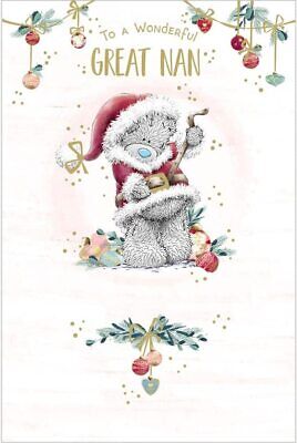 Conjunto de Bear In Santa Great Nan tarjeta de Navidad